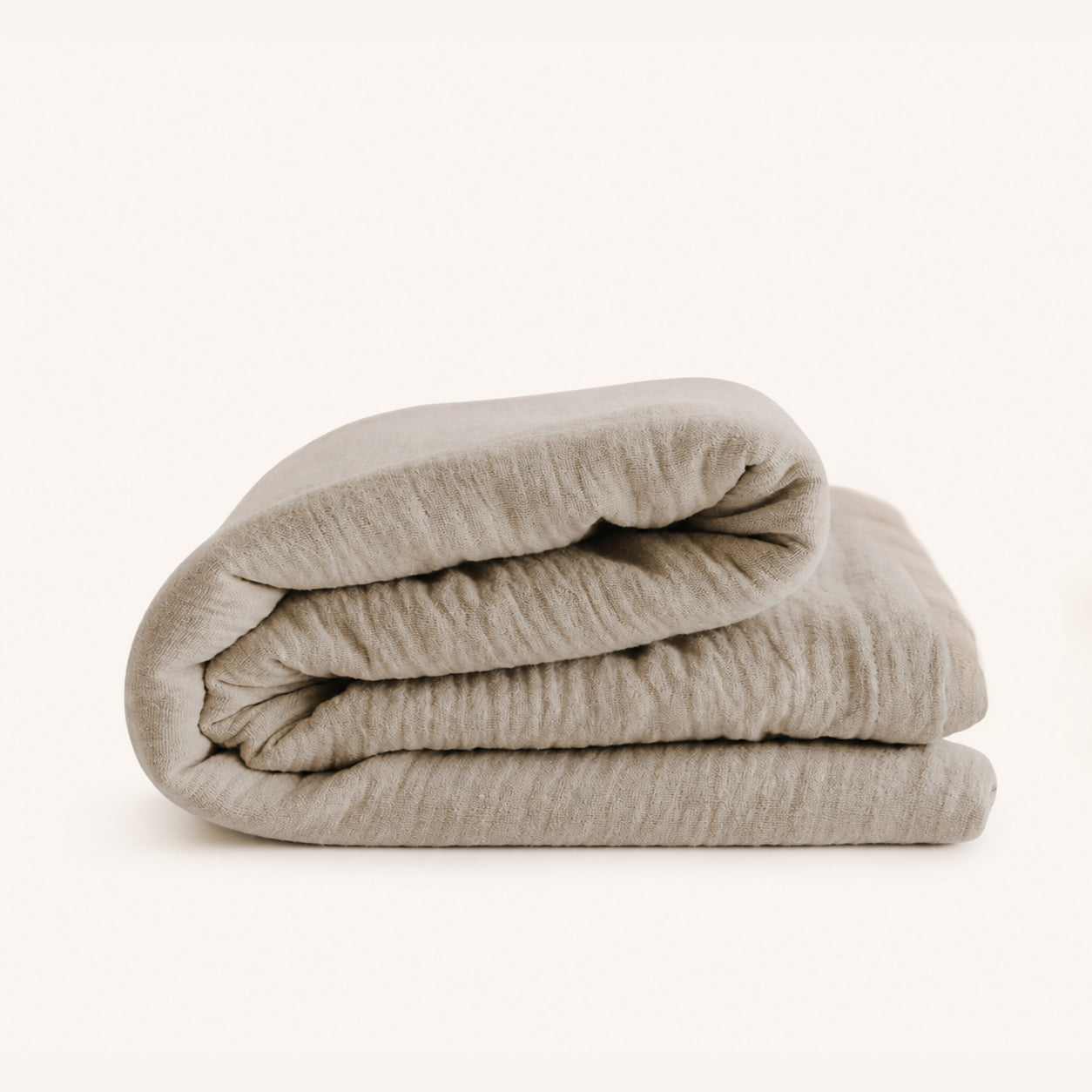 Grote hydrofiele doek voor volwassenen, te gebruiken als hamamdoek, omslagdoek of deken, in de kleur taupe.