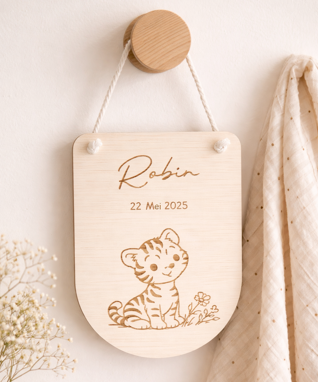 naambordje baby Tijger