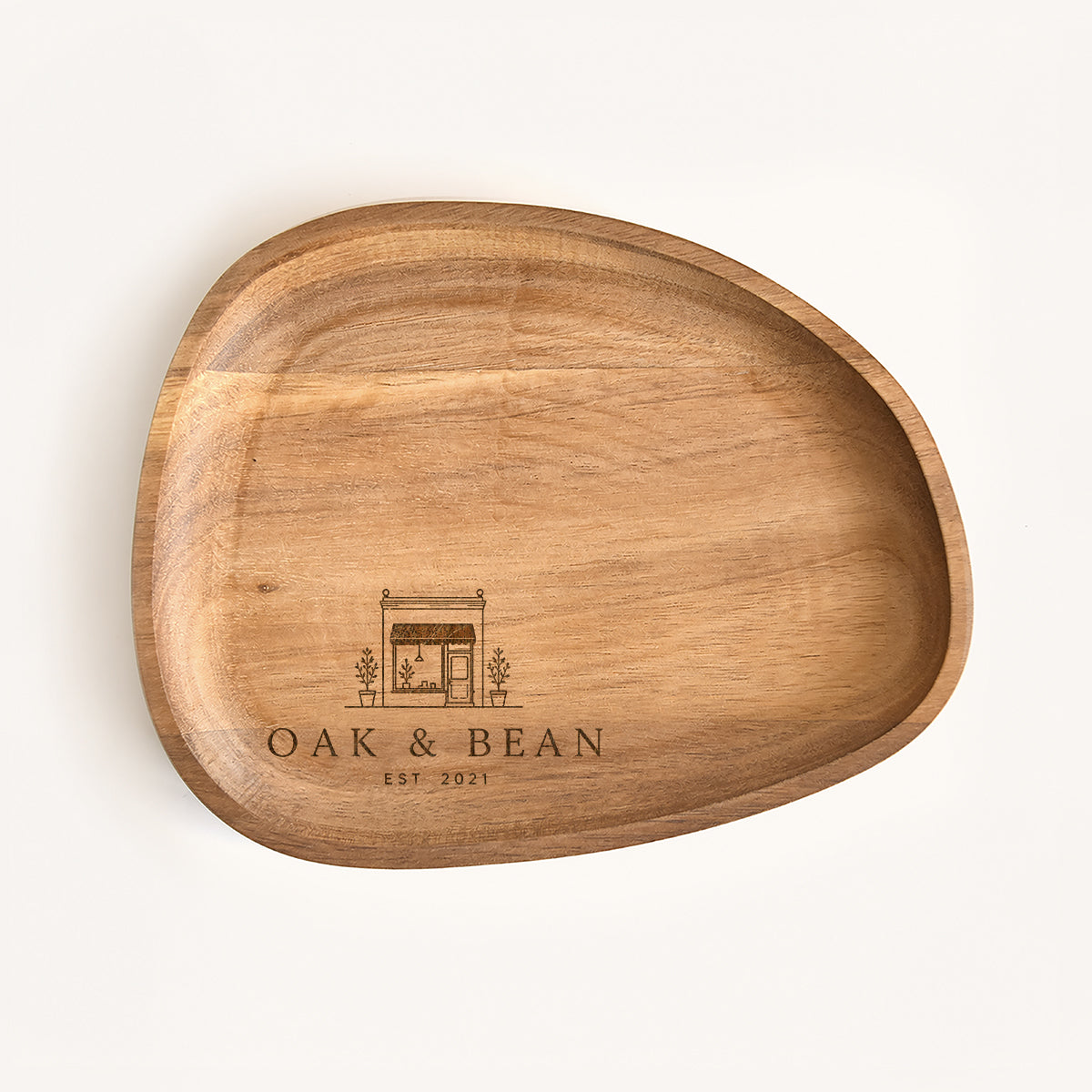 Houten serveerplankje - met eigen logo